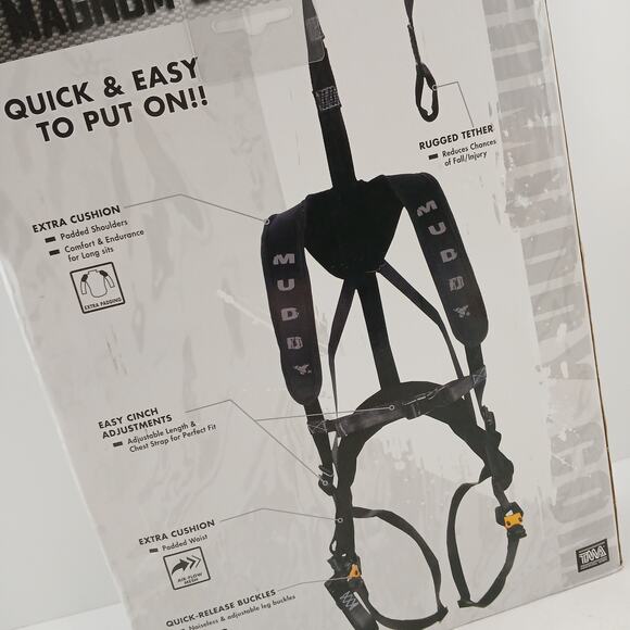 Muddy Magnum Elite Safety Harness One Size Tree Stand Hunting Gear Lightweight - Picture 8 of 15